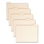 Smead Reinforced Tab Manila File Folders, 1/5-Cut Tabs: Assorted, Letter Size, 0.75" Expansion, 11-pt Manila, 100/Box (SMD10356) View Product Image