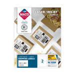 MACO Cover-All Opaque Laser/Inkjet Shipping Labels, Internet Format, 5.5 x 8.5, White, 2 Labels/Sheet, 100 Sheets/Box View Product Image
