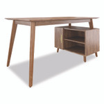 Union & Scale MidMod Storage Desk, Gold Pull, 59.7" x 29.4" x 29.5", Espresso View Product Image