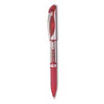Pentel EnerGel Deluxe Gel Pen, Stick, Medium 0.7 mm, Red Ink, Silver/Red Barrel, Dozen (PENBL57BDZ) View Product Image