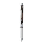 Pentel EnerGel RTX Gel Pen, Retractable, Fine 0.5 mm Needle Tip, Black Ink, White/Black Barrel (PENBLN75PWA) View Product Image