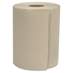 GEN Hardwound Roll Towels, 1-Ply, 8" x 600 ft, Natural, 12 Rolls/Carton (GENHWTKRFT) View Product Image