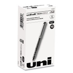 uniball VISION Needle Roller Ball Pen, Stick, Fine 0.7 mm, Black Ink, Gray/Clear/Black Barrel, Dozen (UBC1734903) View Product Image