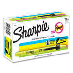 Sharpie Retractable Highlighters, Fluorescent Yellow Ink, Chisel Tip, Yellow/Black Barrel, Dozen (SAN28025) View Product Image