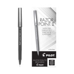 Pilot Razor Point II Super Fine Line Porous Point Pen, Stick, Extra-Fine 0.2 mm, Black Ink, Black Barrel, Dozen (PIL11009) View Product Image