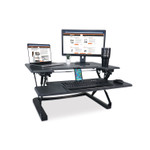Victor High Rise Height Adjustable Standing Desk with Keyboard Tray, 36" x 31.25" x 5.25" to 20", Gray/Black Product Image 