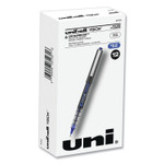 uniball VISION Roller Ball Pen, Stick, Micro 0.5 mm, Blue Ink, Blue/Gray Barrel, Dozen (UBC60108) View Product Image