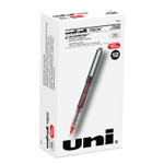 uniball VISION Roller Ball Pen, Stick, Micro 0.5 mm, Red Ink, Gray/Red Barrel, Dozen (UBC60117) View Product Image