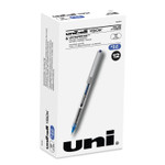 uniball VISION Roller Ball Pen, Stick, Fine 0.7 mm, Blue Ink, Blue/Gray Barrel, Dozen (UBC60134) View Product Image