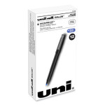 uniball Roller Ball Pen, Stick, Extra-Fine 0.5 mm, Blue Ink, Black/Blue Barrel, Dozen (UBC60153) View Product Image