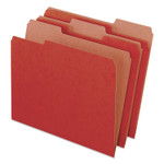 Pendaflex Earthwise by Pendaflex 100% Recycled Colored File Folders, 1/3-Cut Tabs: Assorted, Letter Size, 0.5" Expansion, Red, 100/Box (PFX04311) View Product Image