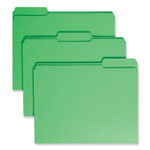 Smead Reinforced Top Tab Colored File Folders, 1/3-Cut Tabs: Assorted, Letter Size, 0.75" Expansion, Green, 100/Box (SMD12134) View Product Image