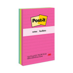 Post-it Notes Original Pads in Poptimistic Collection Colors, Note Ruled, 4" x 6", 100 Sheets/Pad, 3 Pads/Pack (MMM6603AN) View Product Image