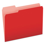 Pendaflex Colored File Folders, 1/3-Cut Tabs: Assorted, Letter Size, Red/Light Red, 100/Box (PFX15213RED) View Product Image