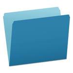 Pendaflex Colored File Folders, Straight Tabs, Letter Size, Blue/Light Blue, 100/Box (PFX152BLU) View Product Image