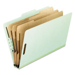Pendaflex Eight-Section Pressboard Classification Folders, 3" Expansion, 3 Dividers, 8 Fasteners, Letter Size, Green Exterior, 10/Box (PFX17174) View Product Image