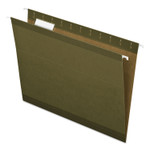 Pendaflex Reinforced Hanging File Folders with Printable Tab Inserts, Letter Size, 1/5-Cut Tabs, Standard Green, 25/Box (PFX415215) View Product Image