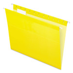 Pendaflex Colored Reinforced Hanging Folders, Letter Size, 1/5-Cut Tabs, Yellow, 25/Box (PFX415215YEL) View Product Image