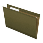 Pendaflex Reinforced Hanging File Folders with Printable Tab Inserts, Legal Size, 1/3-Cut Tabs, Standard Green, 25/Box (PFX415313) View Product Image