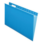 Pendaflex Colored Reinforced Hanging Folders, Legal Size, 1/5-Cut Tabs, Blue, 25/Box (PFX415315BLU) View Product Image