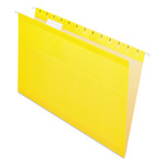 Pendaflex Colored Reinforced Hanging Folders, Legal Size, 1/5-Cut Tabs, Yellow, 25/Box (PFX415315YEL) View Product Image