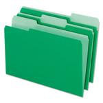 Pendaflex Interior File Folders, 1/3-Cut Tabs: Assorted, Legal Size, Green, 100/Box (PFX435013BGR) View Product Image