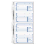TOPS Spiralbound Message Book, Two-Part Carbonless, 5 x 2.75, 4 Forms/Sheet, 200 Forms Total (TOP4002) View Product Image