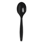 Dixie Individually Wrapped Heavyweight Soup Spoons, Polypropylene, Black, 1,000/Carton Product Image 