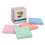 Post-it Notes Super Sticky Recycled Notes in Wanderlust Pastels Collection Colors, 3" x 3", 65 Sheets/Pad, 6 Pads/Pack (MMM70005132637) Product Image 