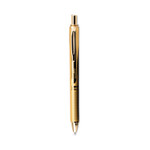 Pentel EnerGel Alloy Gel Pen, Retractable, Medium 0.7 mm, Black Ink, Gold Barrel (PENBL407XABX) View Product Image