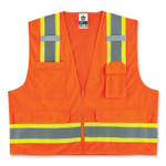 ergodyne GloWear 8248Z Class 2 Two-Tone Surveyors Zipper Vest, Polyester, Large/X-Large, Orange, Ships in 1-3 Business Days (EGO24065) View Product Image