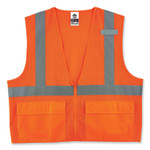 ergodyne GloWear 8220Z Class 2 Standard Mesh Zipper Vest, Polyester, 4X-Large/5X-Large, Orange, Ships in 1-3 Business Days (EGO21119) View Product Image