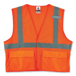 ergodyne GloWear 8220HL Class 2 Standard Mesh Hook and Loop Vest, Polyester, 4X-Large/5X-Large, Orange, Ships in 1-3 Business Days (EGO21139) View Product Image