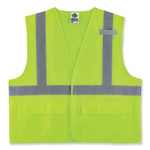 ergodyne GloWear 8220HL Class 2 Standard Mesh Hook and Loop Vest, Polyester, Small/Medium, Lime, Ships in 1-3 Business Days (EGO21143) View Product Image