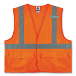 ergodyne GloWear 8225HL Class 2 Standard Solid Hook and Loop Vest, Polyester, Orange, Small/Medium, Ships in 1-3 Business Days (EGO21173) View Product Image
