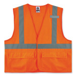 ergodyne GloWear 8225HL Class 2 Standard Solid Hook and Loop Vest, Polyester, Orange, Large/X-Large, Ships in 1-3 Business Days (EGO21175) View Product Image