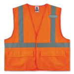 ergodyne GloWear 8225HL Class 2 Standard Solid Hook and Loop Vest, Polyester, Orange, 2X-Large/3X-Large, Ships in 1-3 Business Days (EGO21177) View Product Image