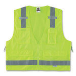 ergodyne GloWear 8250Z Class 2 Surveyors Zipper Vest, Polyester, 4X-Large/5X-Large, Lime, Ships in 1-3 Business Days (EGO21429) View Product Image