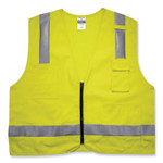 ergodyne GloWear 8262FRZ Class 2 FR Surveyor Zip Vest, Tencel/Modacrylic/Para-aramid/Kevlar, 4XL/5XL, Lime, Ships in 1-3 Business Days (EGO21489) View Product Image