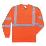 ergodyne GloWear 8391 Class 3 Hi-Vis Long Sleeve Shirt, Polyester, Orange, Small, Ships in 1-3 Business Days (EGO21712) View Product Image
