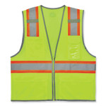 ergodyne GloWear 8246Z Class 2 Two-Tone Mesh Reflective Binding Zipper Vest, Polyester, Small/Medium, Lime, Ships in 1-3 Business Days (EGO24143) View Product Image