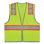 ergodyne GloWear 8246Z Class 2 Two-Tone Mesh Reflective Binding Zipper Vest, Polyester, 4X-Large/5XL, Lime, Ships in 1-3 Business Days (EGO24149) View Product Image
