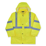 ergodyne GloWear 8366 Class 3 Lightweight Hi-Vis Rain Jacket, Polyester, 4X-Large, Lime, Ships in 1-3 Business Days (EGO24338) View Product Image