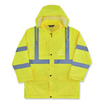 ergodyne GloWear 8366 Class 3 Lightweight Hi-Vis Rain Jacket, Polyester, 3X-Large, Lime, Ships in 1-3 Business Days (EGO24337) View Product Image