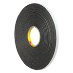 3M 4466 Double-Coated Foam Tape, 1" Core, 1" x 5 yds, Black (MMM074446615) View Product Image