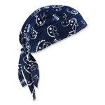 ergodyne Chill-Its 6615 High-Performance Bandana Doo Rag w/Terry Cloth Sweatband, One Size, Navy Western, Ships in 1-3 Business Days (EGO12480) View Product Image