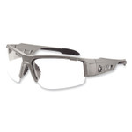 ergodyne Skullerz Dagr Safety Glasses, Matte Gray Nylon Impact Frame, Anti-Fog Clear Polycarbonate Lens View Product Image