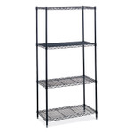 Safco Industrial Wire Shelving, Four-Shelf, 36w x 24d x 72h, Black, Ships in 1-3 Business Days (SAF5288BL) View Product Image