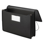 Smead Poly Premium Wallets, 5.25" Expansion, 1 Section, Elastic Cord Closure, Legal Size, Black (SMD71510) View Product Image