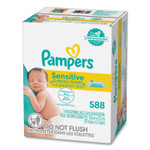 Pampers Sensitive Baby Wipes, 1-Ply, 6.7 x 7, Unscented, White, 84/Pack, 7/Carton View Product Image